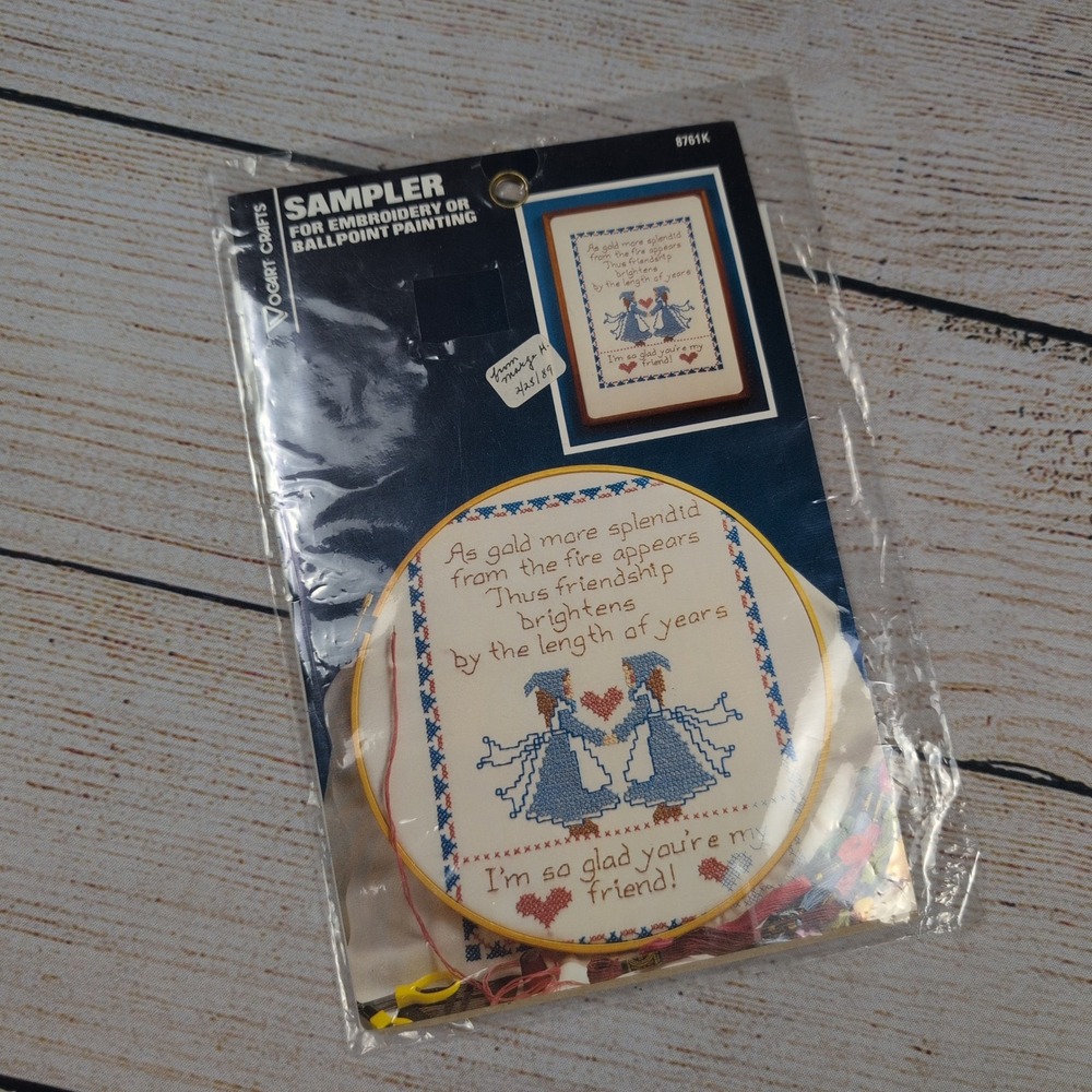 Vintage Vogart‎ Friendship Sampler Embroidery or Ballpoint Painting Kit Sealed
